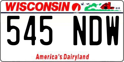 WI license plate 545NDW
