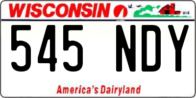 WI license plate 545NDY