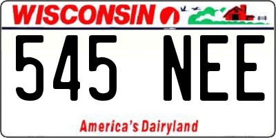 WI license plate 545NEE