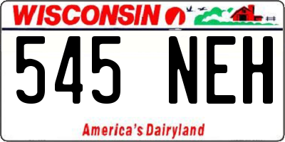 WI license plate 545NEH