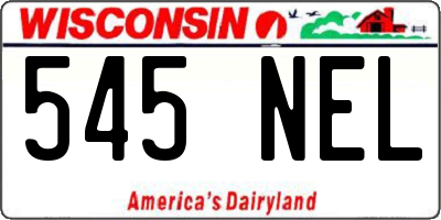 WI license plate 545NEL