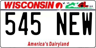WI license plate 545NEW