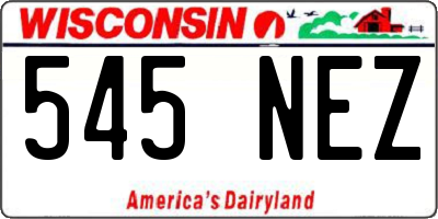 WI license plate 545NEZ