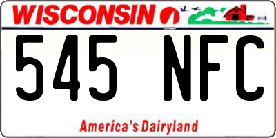WI license plate 545NFC