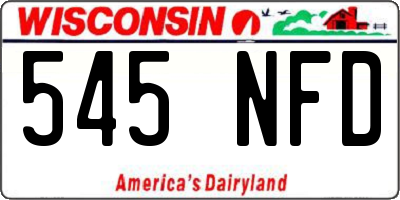 WI license plate 545NFD