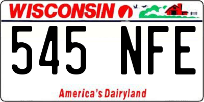 WI license plate 545NFE
