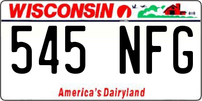 WI license plate 545NFG