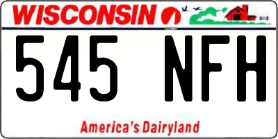 WI license plate 545NFH