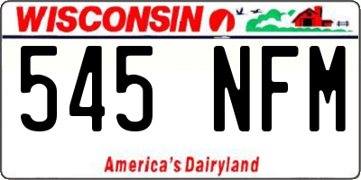 WI license plate 545NFM