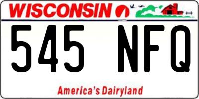 WI license plate 545NFQ