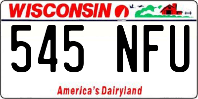 WI license plate 545NFU