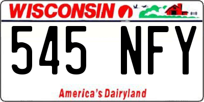 WI license plate 545NFY