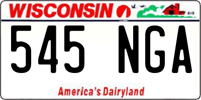 WI license plate 545NGA