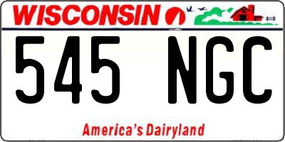WI license plate 545NGC