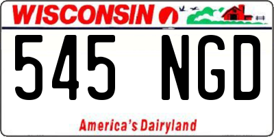 WI license plate 545NGD