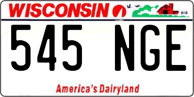 WI license plate 545NGE