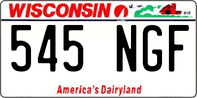 WI license plate 545NGF