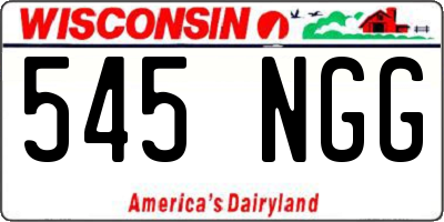 WI license plate 545NGG