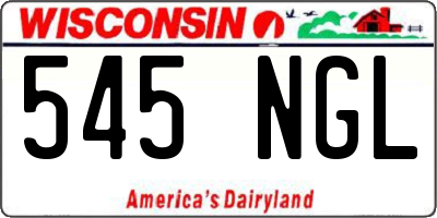 WI license plate 545NGL
