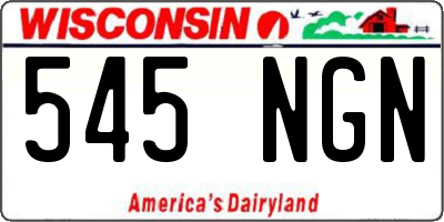 WI license plate 545NGN