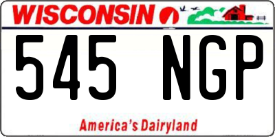 WI license plate 545NGP