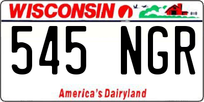 WI license plate 545NGR