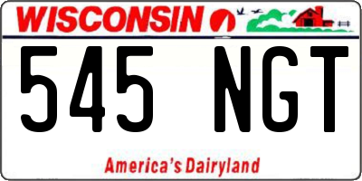 WI license plate 545NGT
