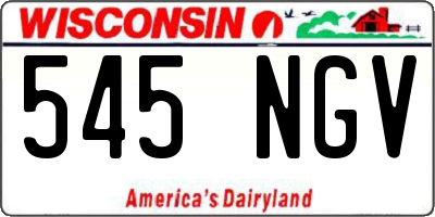 WI license plate 545NGV