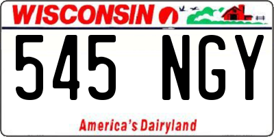 WI license plate 545NGY