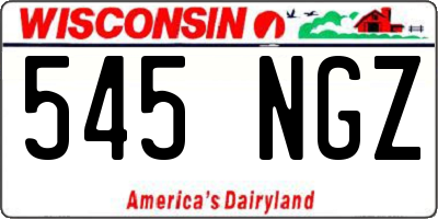 WI license plate 545NGZ