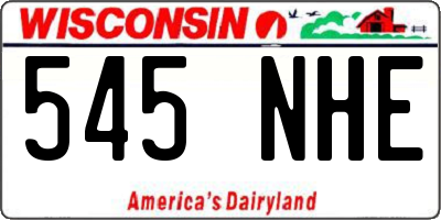 WI license plate 545NHE