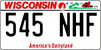 WI license plate 545NHF
