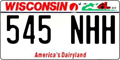 WI license plate 545NHH