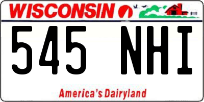 WI license plate 545NHI