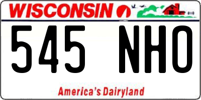 WI license plate 545NHO
