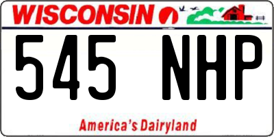 WI license plate 545NHP
