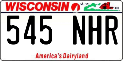WI license plate 545NHR