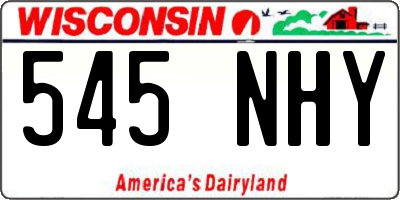 WI license plate 545NHY