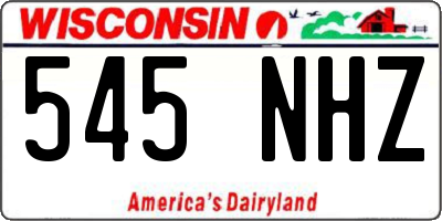 WI license plate 545NHZ