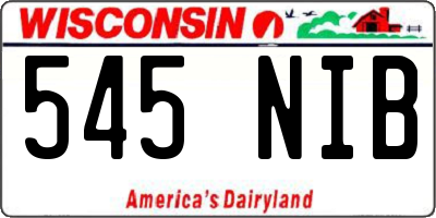 WI license plate 545NIB