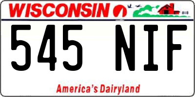 WI license plate 545NIF