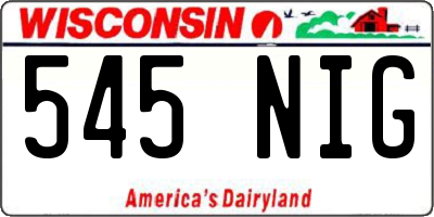 WI license plate 545NIG