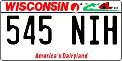 WI license plate 545NIH