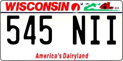 WI license plate 545NII