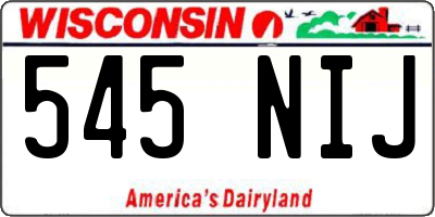 WI license plate 545NIJ