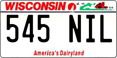 WI license plate 545NIL