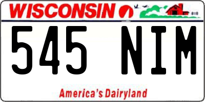 WI license plate 545NIM