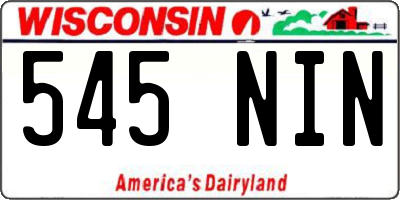 WI license plate 545NIN