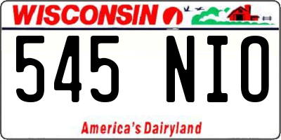 WI license plate 545NIO