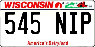 WI license plate 545NIP